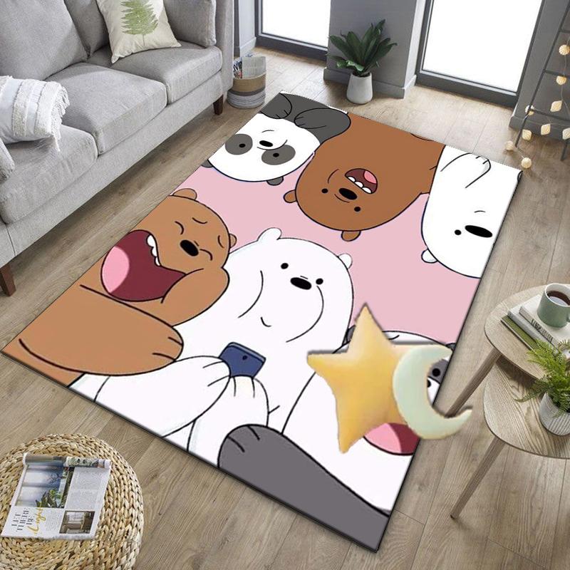 Bears Friends Adventure Office Rug Chair Mat, Game Carpet, Suitable for Front Door, Bedroom, Living Room, Desk, Holiday Gift