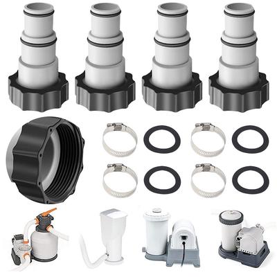 Pool Hose Adapter Kit Replacement Hose Adapter Threaded To Clamp Style Hose Adapter for Intex Threaded Connection Pumps