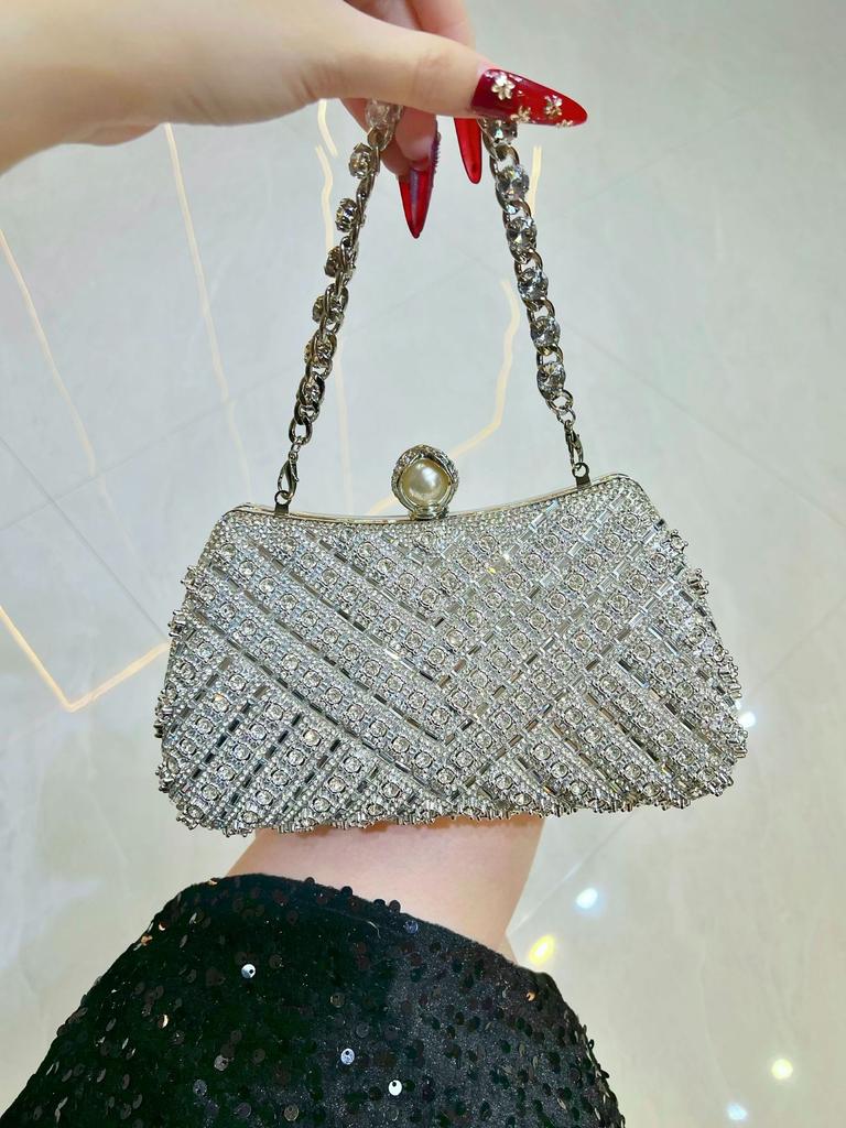 Rhinestones Diamond Evening Bags For Women Luxury Chain Shoulder Crossbody Bags Party Wedding Clutch Purse Handbags