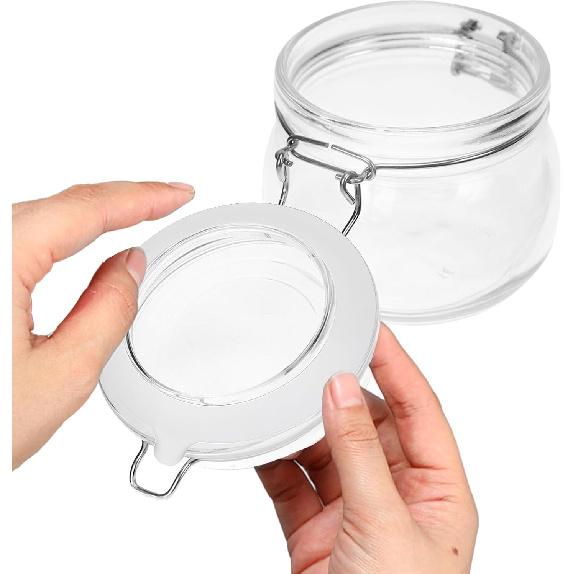 6pcs 4.53 Inch Silicone Sealing Ring Silicone Replacement Gaskets Rubber Seals for Mouth Glass Jars (White)