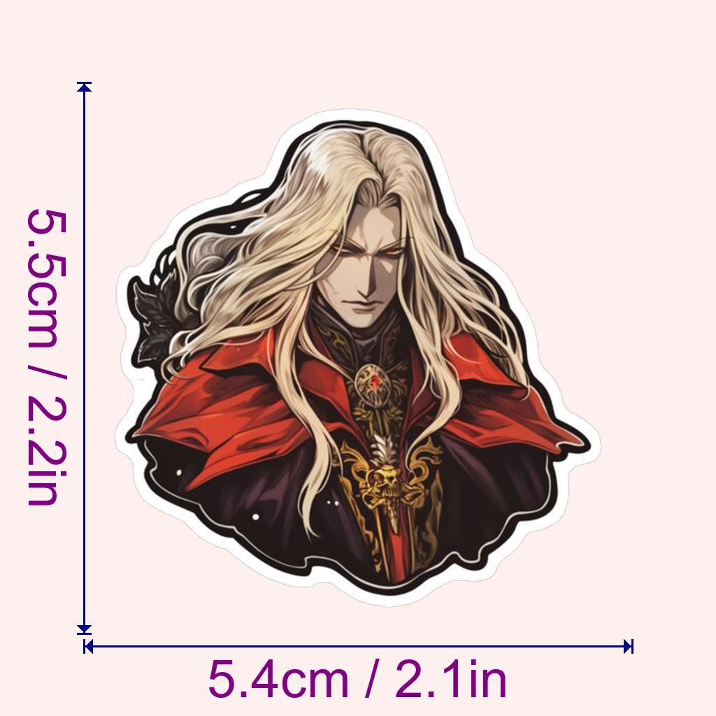 54-Piece Castlevania Alucard Anime Sticker Set for Cars, Scooters, Fridges, Stationery, Guitars & DIY Decor