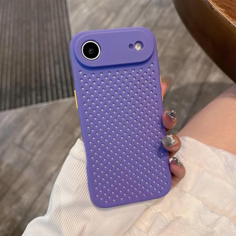 Heat Dissipation Breathable Cooling Phone Case For iPhone 17 Pro Max 17 Pro 17 Air 16 16e 15 14 Pro Max 14 15 Plus Soft Silicone Cover
