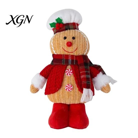Christmas Gingerbread Man Decorations Plush Doll Decoration, Stuffed Boy Girl Dolls for Home Decor Ornament Tiered Tray Holiday Party