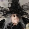 Halloween Decoration Witch Doll Dressed In Gauzy Skirt with Besom Desktop Decor Ornaments for Party Props Black