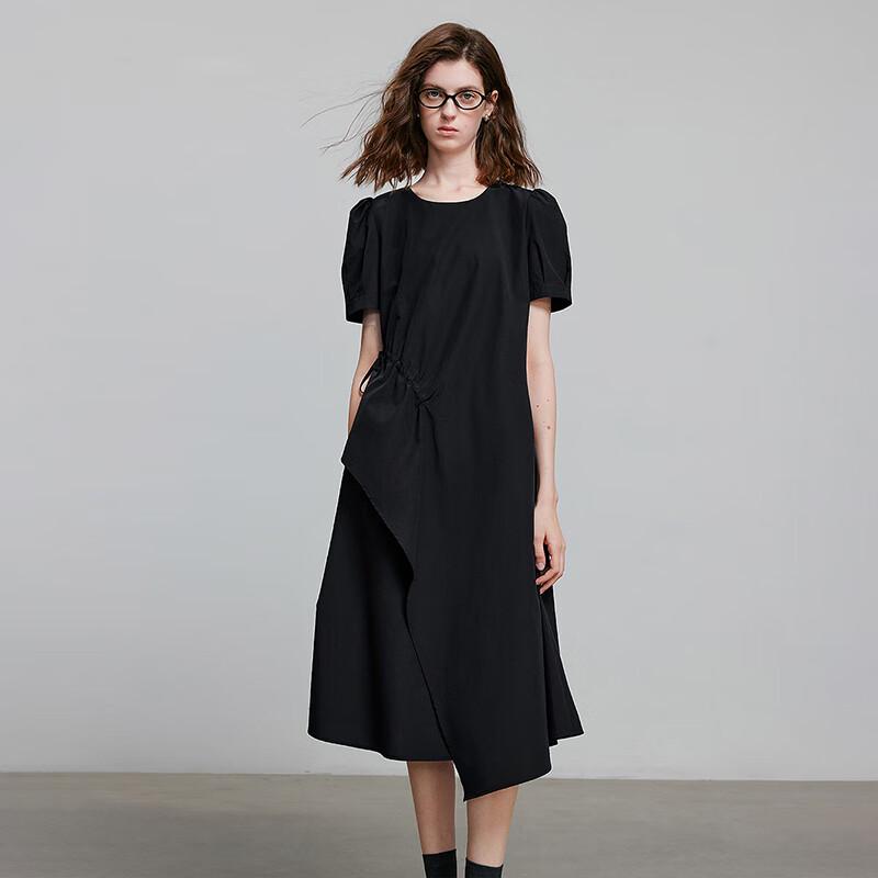 Chuyu Women's Asymmetrical Puff Sleeve A-Line Dress