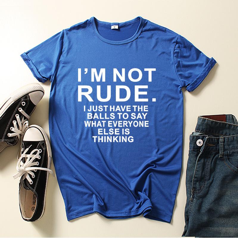 I'm Not Rude Letter Print Women T Shirt Short Sleeve O Neck Loose Women Tshirt Ladies Tee Shirt Tops Clothes Camisetas Mujer