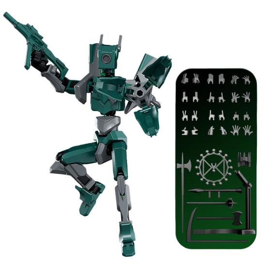 

Робот Фигурка с Аксессуарами Подвижные Суставы Модель Робота Игрушка Шарнирная Фигурка Манекен Украшение для Дома и Офиса Орнамент B зелёный