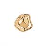 New Trendy Gold Silver Color Big Round Brooches For Women Minimalist Metal Irregular Folded Pin Brooch Jewelry Gift