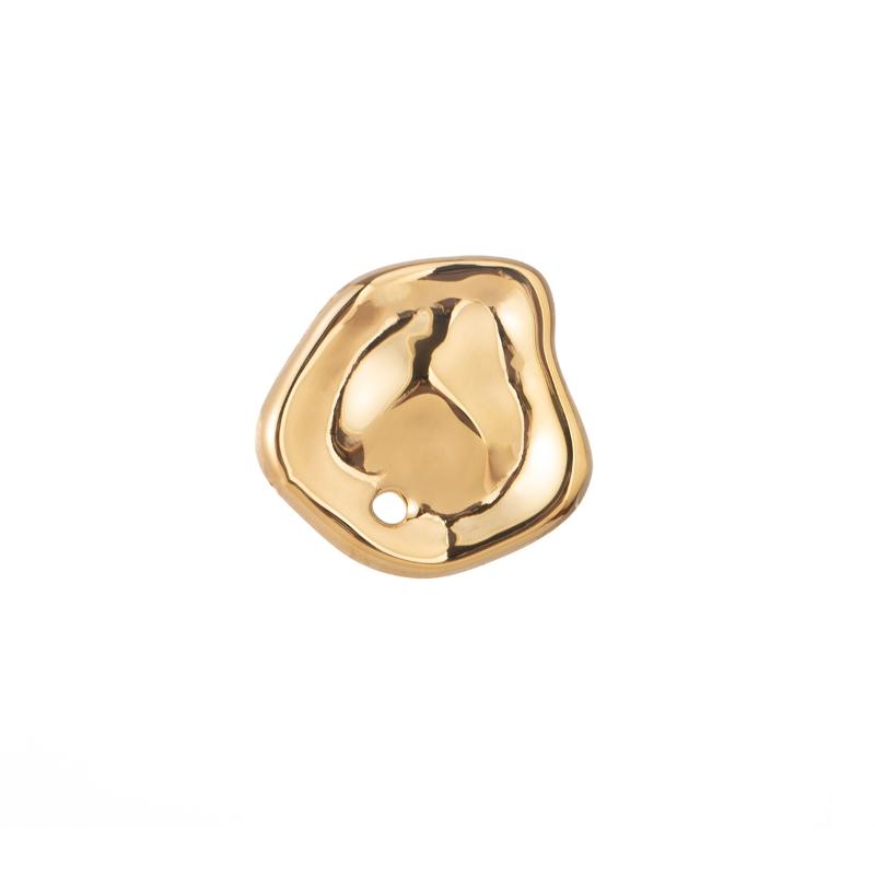New Trendy Gold Silver Color Big Round Brooches For Women Minimalist Metal Irregular Folded Pin Brooch Jewelry Gift
