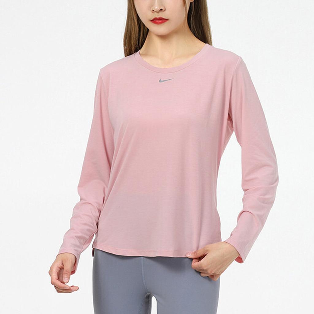 Nike Solid Color Breathable Long Sleeve Training T-Shirt Women tops Pink DD0621-630