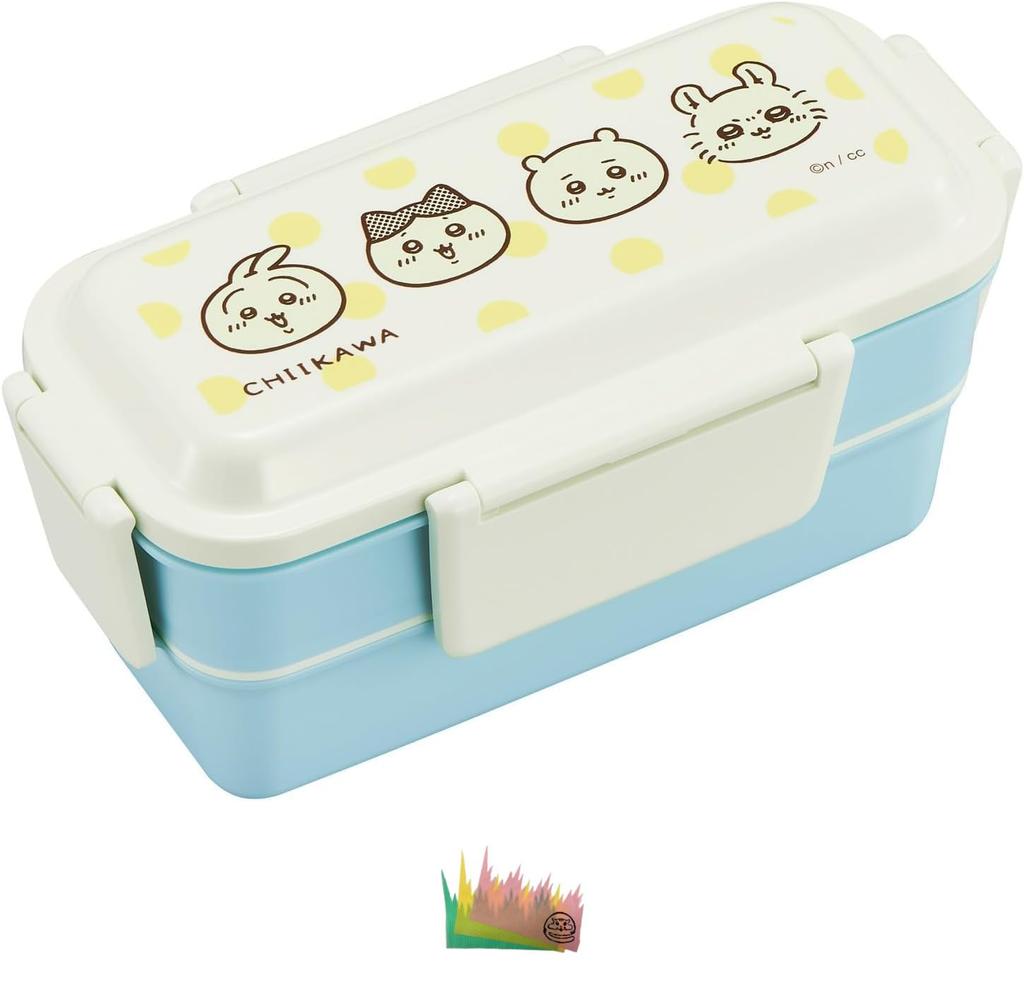 Chiikawa Bento Dishwasher and Microwave Made in Top Tier Bottom Tier CKW Set Box, 2-Tier, 4-Point Lock, Safe, Japan, 330ml, 270ml, Antibacterial, No.5