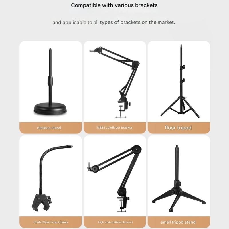 Microphones Stand Clip Adapter 1/4Inch to 5/8Inch Thread Converter Compatible for Camera Tripods Mounts Various Equipment