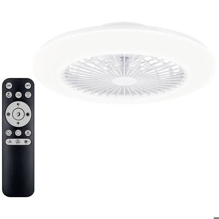 Philips LED Amigo Ventilateur de plafond 20 W, 42 W (Ø x H) 490 mm x 137 mm blanc avec éclairage, variable