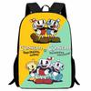 Printed Cuphead Student Bag, Cartoon Teacup Head Backpack Light 123Rd Grade Boys And Girls