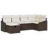 VidaXL Ensemble de Canapés de Jardin de 6 Pièces avec Coussins Marron en Poly Rotin 3360609