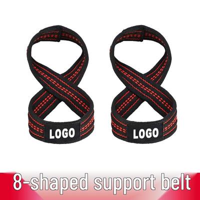 Eight-Shaped Anti-Slip Weightlifting Straps for Deadlift & Pull-up with Woven Wrist Support