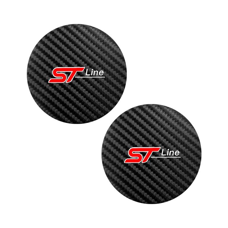 Car Sticker 2026 For Ford 2Pcs Car Anti-noise Coaster Water Cup Holder Carbon Fiber Pad For Ford Focus 2 3 Mondeo Kuga Fiesta MK