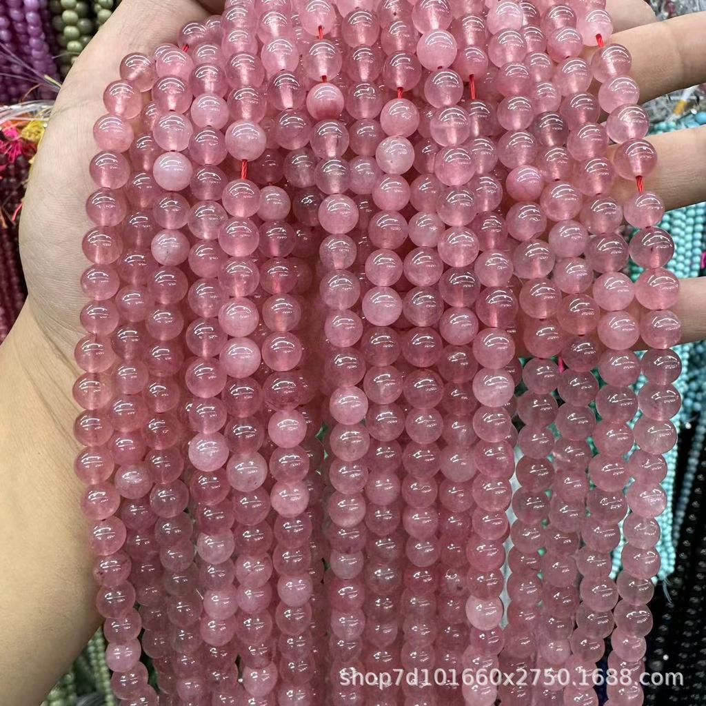 Honey Peach Stone Round Beads for DIY Jewelry - Popular Semi-Finished Accessories