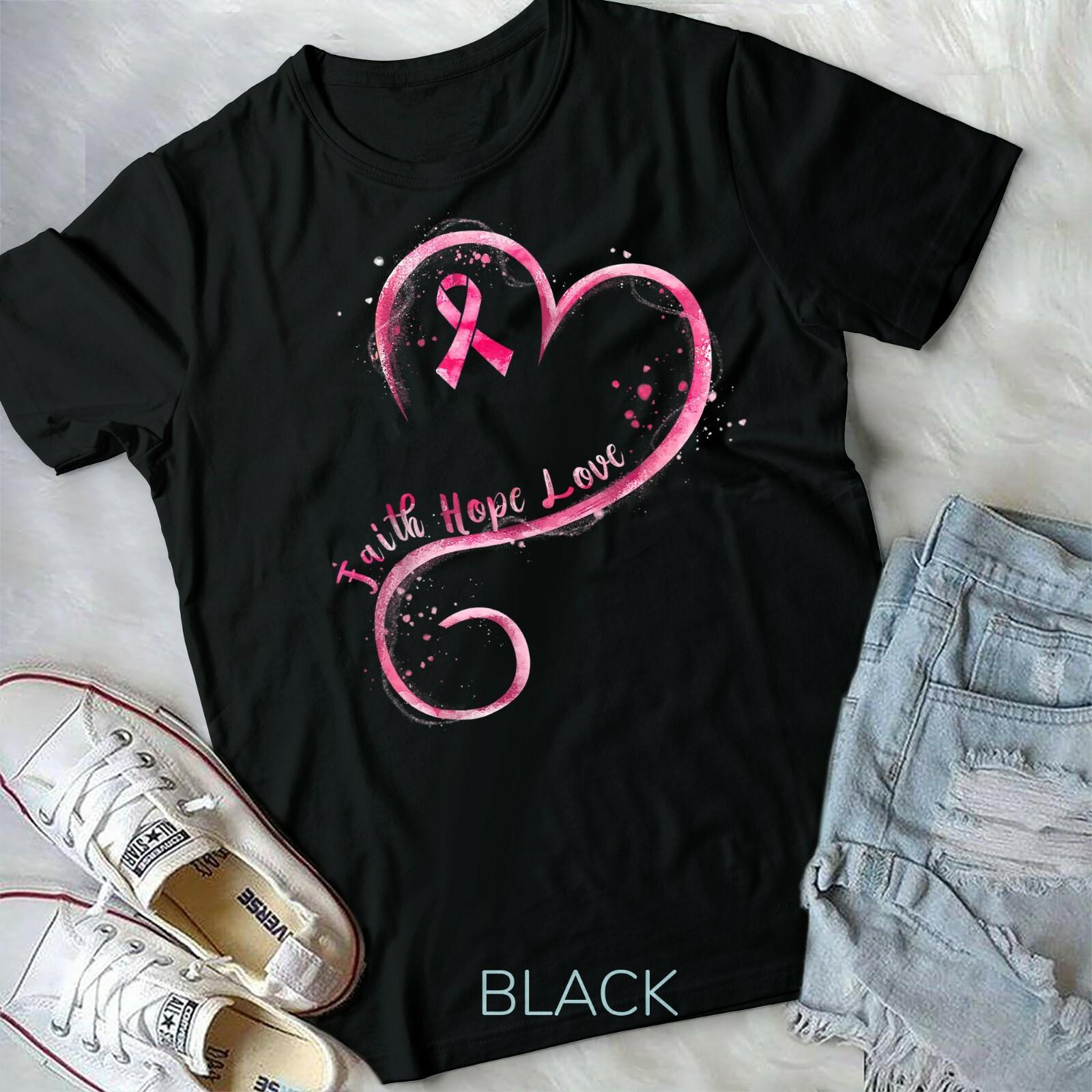 Faith Hope Love Pink Ribbon Breast Cancer Awareness T-shirt Unisex T-shirt M