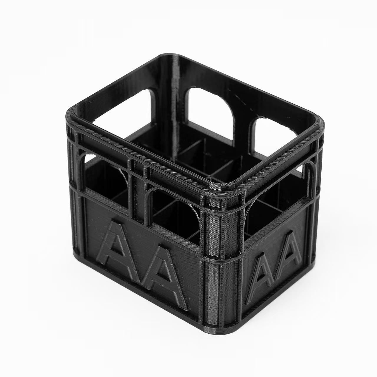 

3D Printed Beer Crate Style AA/AAA Battery Storage Boxes Stackable Battery Organizer Home Office Desktop Decor Storage Tool Gift