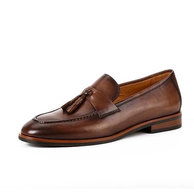 Mode Hoge Kwaliteit Retro Herenschoenen Mode Casual Leren Schoenen Hoofd Koeienhuid Kwastjes Loafers Heren Mocassins Italiaans Grote Maat 46