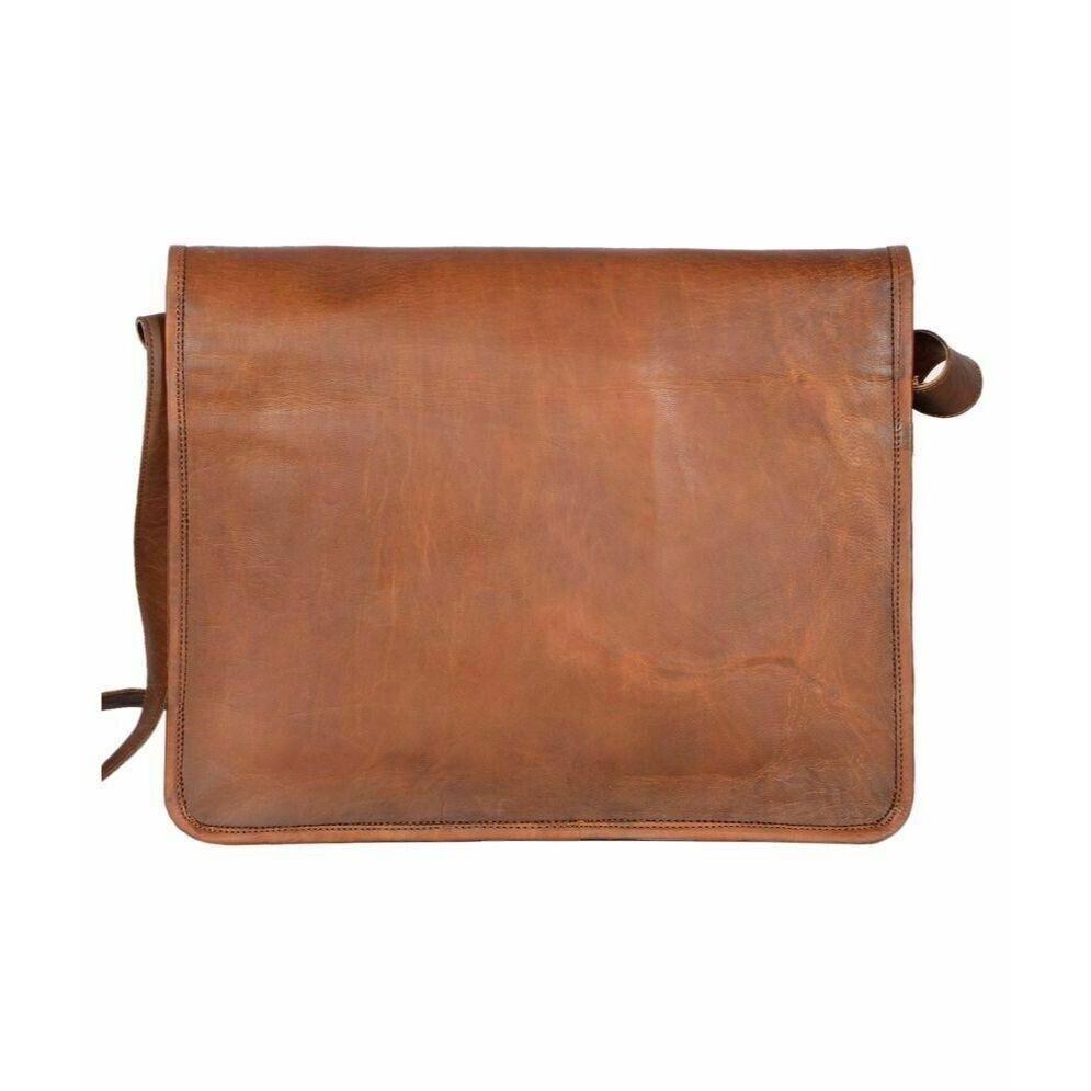 18" Prawdziwa Skóra Kozia Splendor Torba Kurierska na Laptopa Ręcznie Robiona Aktówka Torba Listonoszka