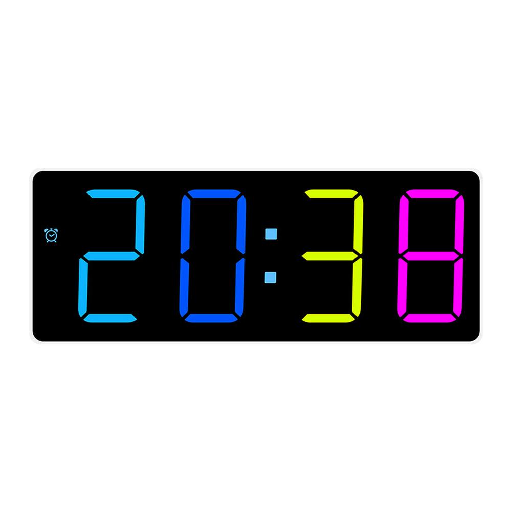 

GH9005 Digital Alarm Clock For Bedroom, LED Electronic Clocks With Temperature Display, 3 Adjustable Brightness, 12 24H, Voice Contro Colorful#0