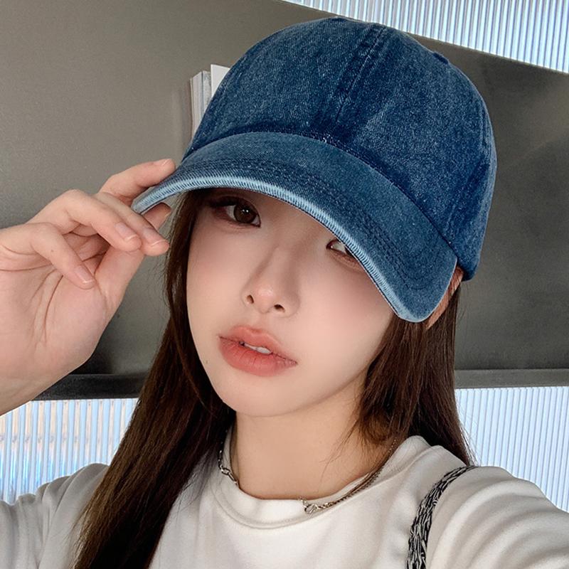 JK Korean Solid Color Denim Baseball Cap Women Men Outdoor Snapback Sports Sun Visor Hat Hip Hop Street Adjustable Peaked Caps