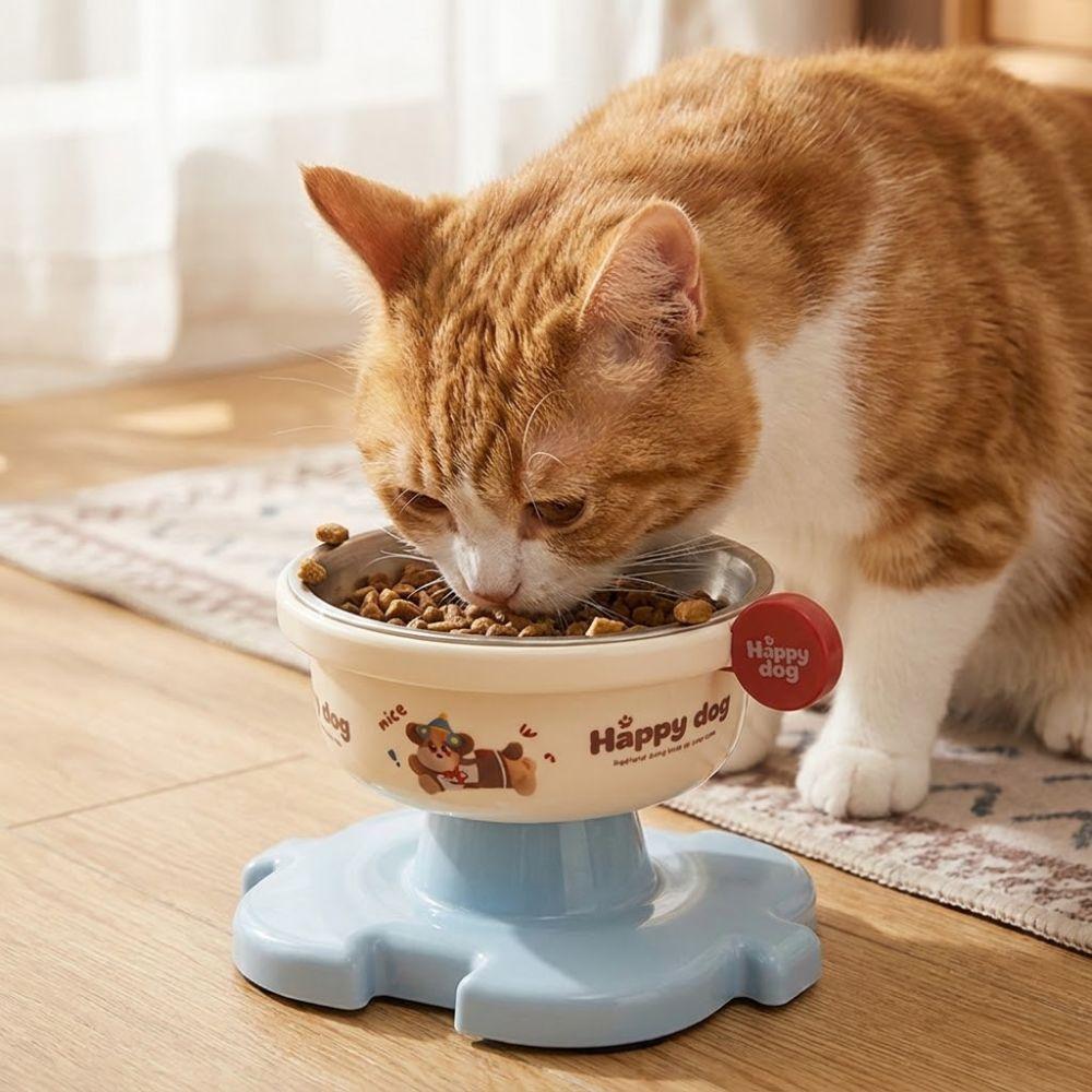 Neck Protection Anti-Choking Cat Bowl Cartoon Cat Drinking Bowl Cat Food Container  Home Indoor