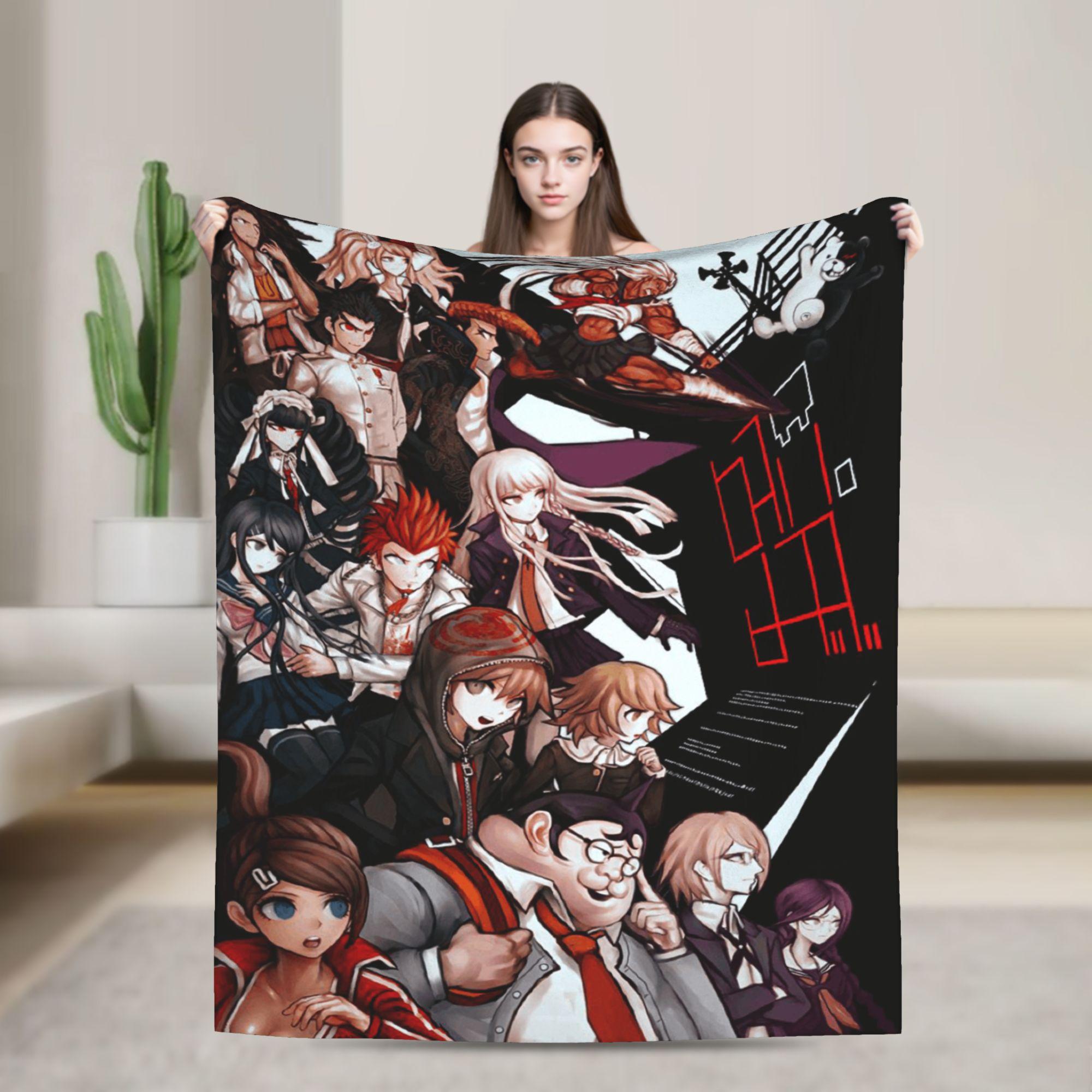 Annier Unisex Game Danganronpa Blankets Soft Warm Comfortable Plush Throw Blanket For Kids Adult Couch Chair Flannel Bedspread Bed Cover