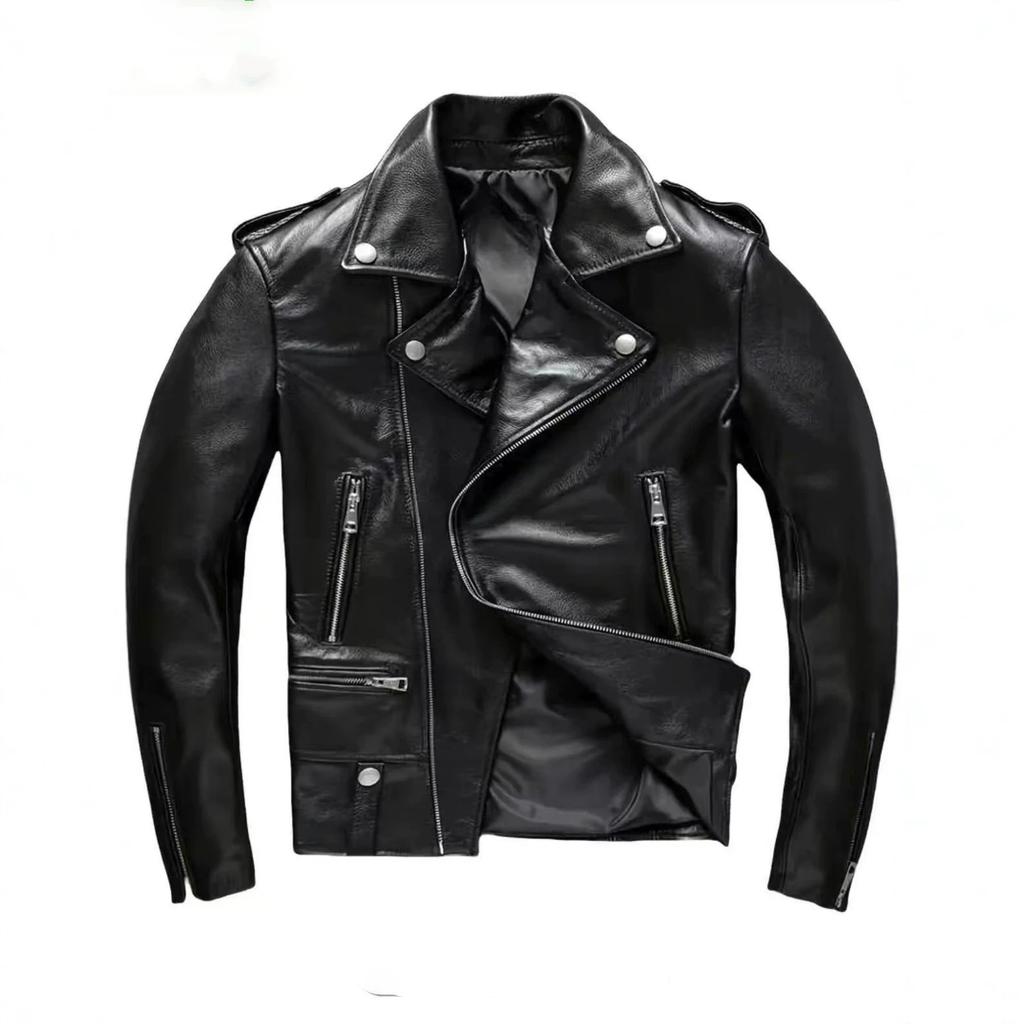 New Men's PU Locomotive Leather Jacket Slim-fit Short Trend Jacket Spring and Autumn Lapel Leather Jacket
