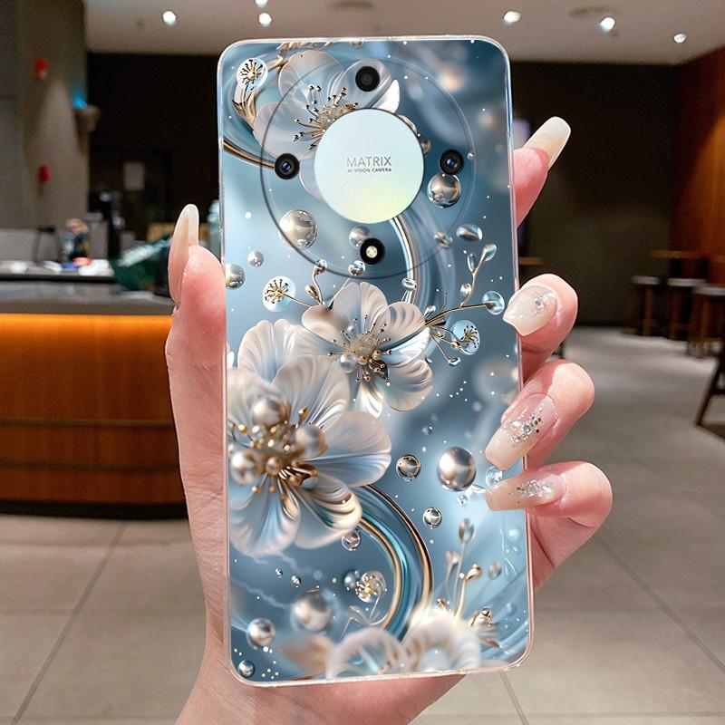 For Honor X50 5G Case Luxury Flower Painted Cover Clear Soft Silicone Phone Case For Honor X 40 50 X40 X50 5G Back Covers Bumper