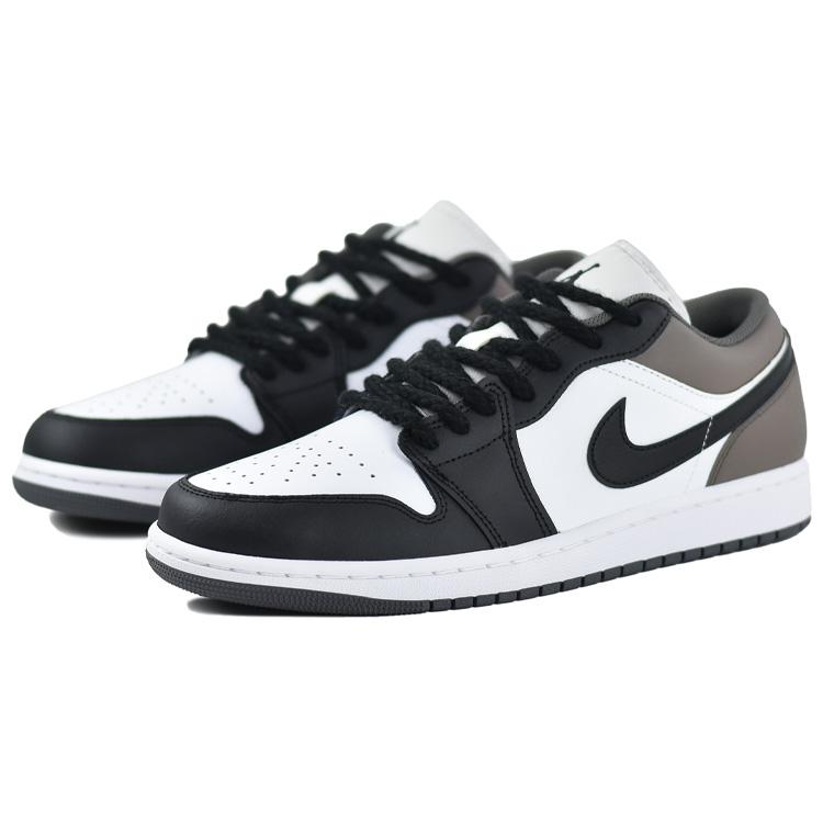 Jordan Air Jordan 1 Cushioning Slip Resistant Low top Vintage Basketball Shoes Unisex Black Brown 553558-152(Team679-X2M)