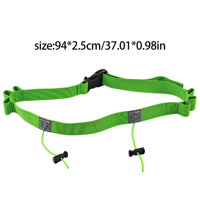 2Pcs Elastic Sport Waist Belts Race Bib Holder Adjustable Running Waistband with 6 Elastic Rings for Triathlon Cycling