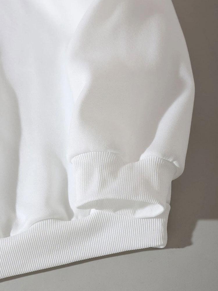 2025 Women's Fleece-Lined Slogan Sweatshirt, Solid Color, Round Neck