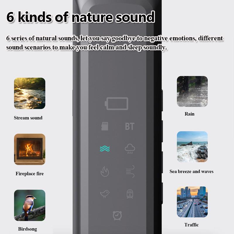 Unterkissen Knochenschall Bluetooth-Lautsprecher Weißrauschen Schlafhilfe Soundbar mit LED-Anzeige Zeitgesteuerte Abschaltung TF-Karten-Musikwiedergabe
