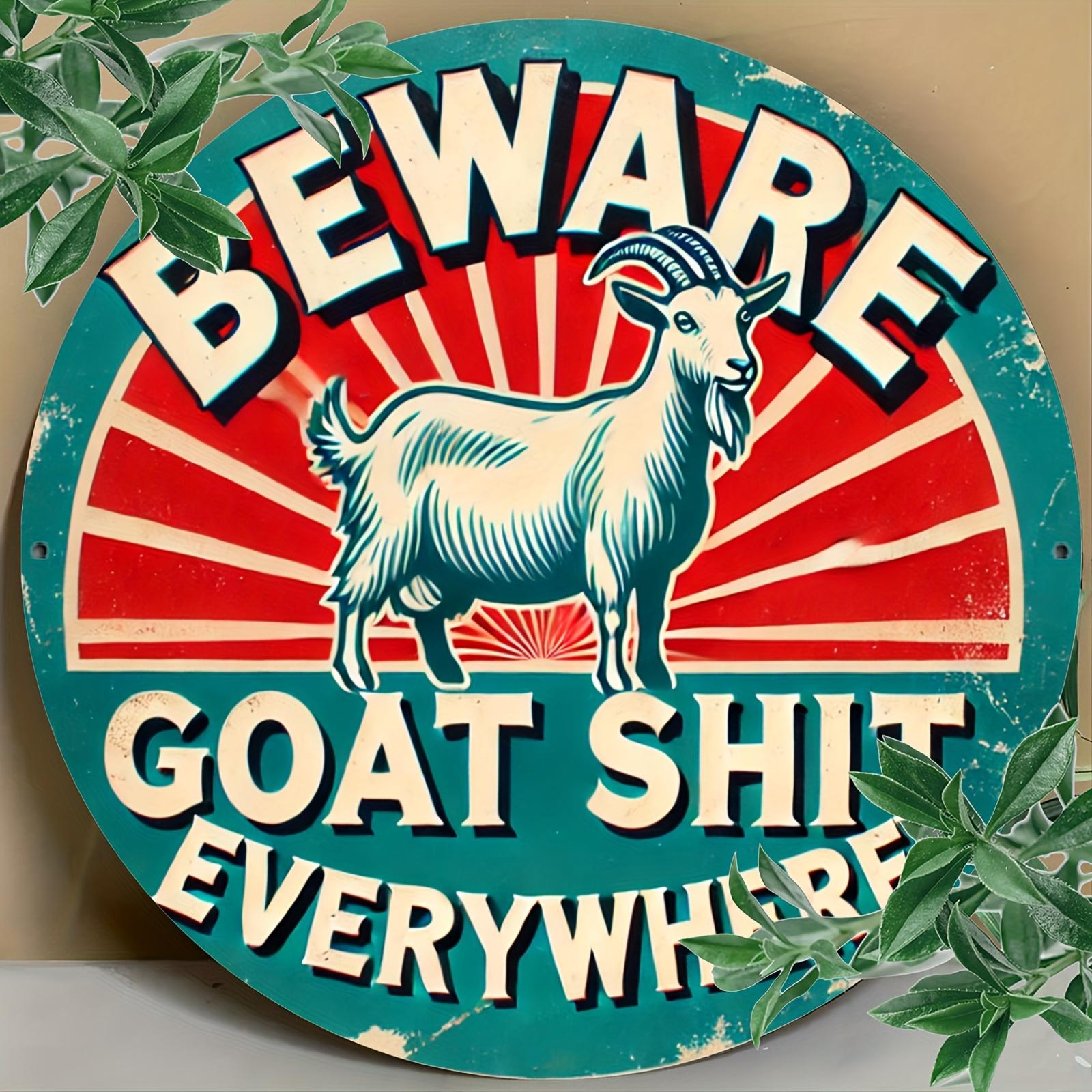 

Деревянная жестяная табличка «Остерегайтесь козьего дерьма повсюду», 1 шт., винтажная круглая табличка (8x8 дюймов), Крепление для венка, для двери, стены, дома, комнаты 1pc