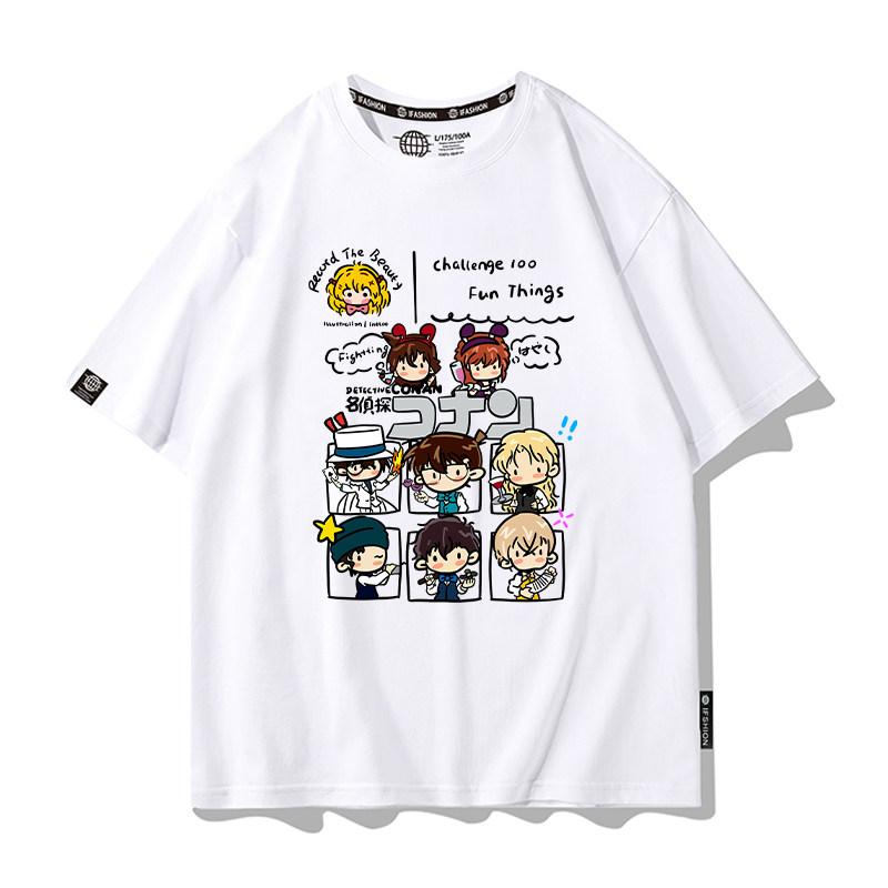 Detective Conan Collabora su T-shirt Unisex a Maniche Corte e da Donna per l'Estate Ladro Kidd Haibara Ai Girocollo Manica Corta