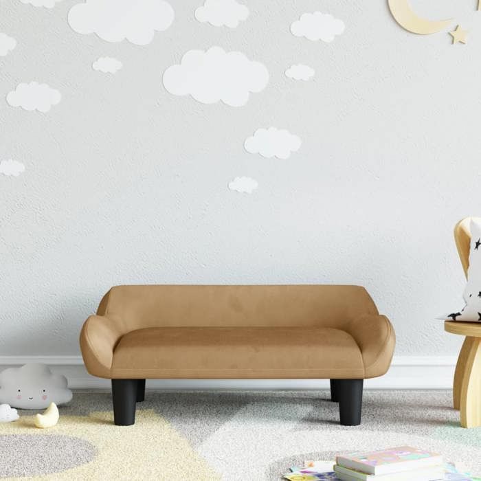VidaXL Canapé pour enfants marron 70x40x24 cm velours, mini canapé, mini canapé-chaise, mini canapé pour enfants, canapé de 3196354
