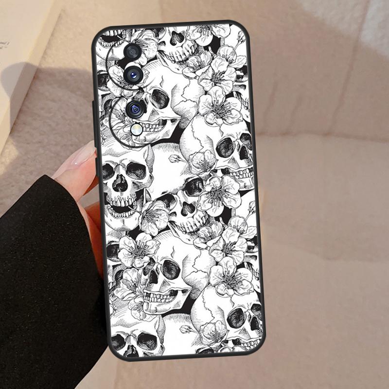 

Gothic Floral Skull For Honor Magic 7 Lite 6 5 V5 Case For Honor 400 200 Pro 90 70 50 X8a X8b X9a X9b X9c Cover Honor Magic5 Lite