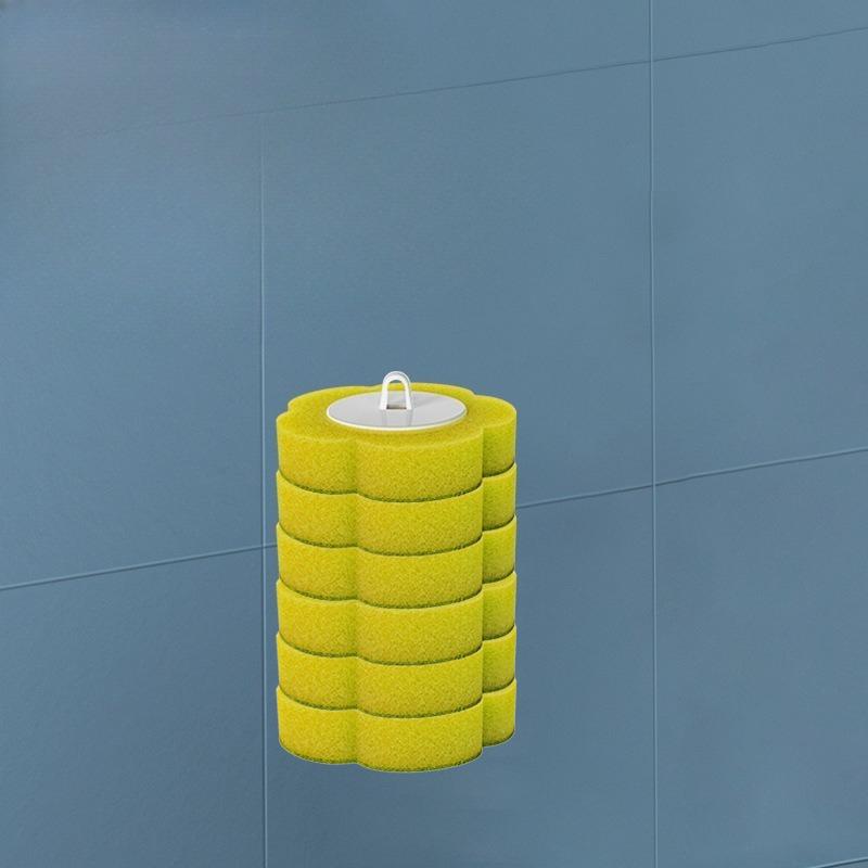 6pcs Toilet Cleaning Rod Replacement Set 3-color Transparent Packaging Bags Disposable Toilet Replacement Head Pads