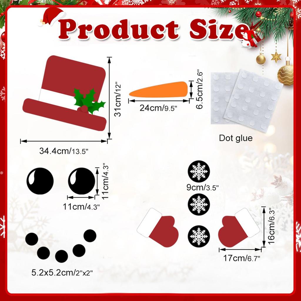 Christmas Funny Expression Decorative Sticker Holiday Atmosphere Refrigerator Sticker Christmas Snowman Decoration Wall Sticker