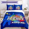 Set Biancheria da Letto 3 Pezzi Nome Personalizzato Rainbow Friends Copripiumino Chiusura Include 1 Copripiumino & 2 Federe per Tutte le Stagioni Decorazione Camera da Letto