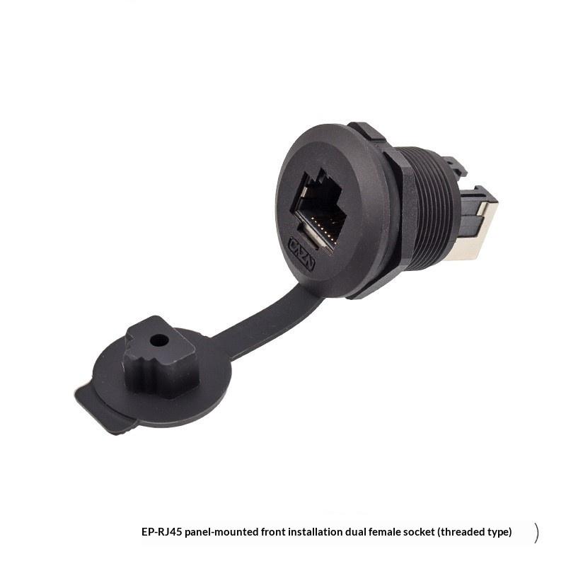 Lr20 M20 Waterproof Rj45 Network Cable Connector 8P8C Cat6 Signal Adapter 0.3M To 1M Extension Network Wire With Cap