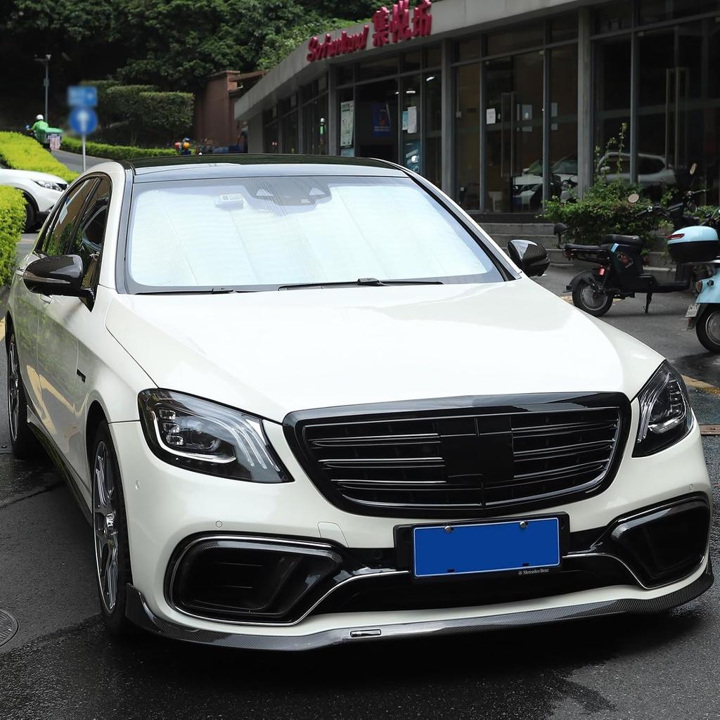 Windshield Sunshade for Mercedes Benz S-Class W222 2014-2020 Front Window Sun Shade Foldable Reflective Sun Visor Custom Sunscreen UV Blocker Privacy