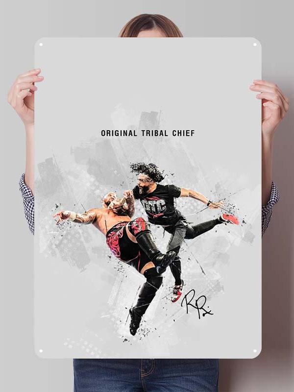 Roman Reigns Metallschilder Wrestler Poster Dekoration Schlafzimmer Anpassbare Blechschilder für Man Cave Wandkunst Dekoration Retro Zimmer