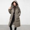 Winter Knie lang Daunenjacke mittel und lang neu mit Kapuze Taille verdickt Entendaunenjacke