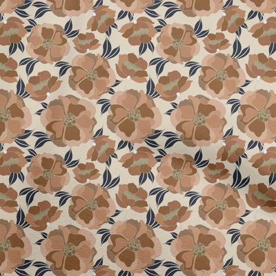 Cotton Flex Brown Fabric Floral Retro Diy Clothing Quilting Fabric Print Fabric By Yard 40 Inch