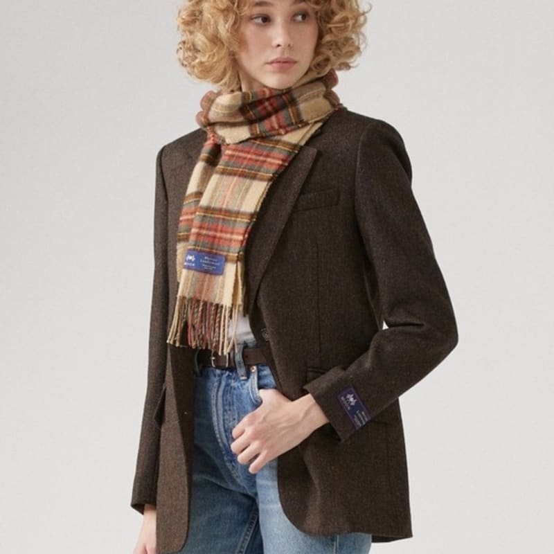 ABRAHAM MOON Merino Wool Muffler 25cm - Antique Dress Stuart