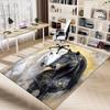 1PC White Horse Black Horse Non-Slip Floor Carpet Compatible for Office&Living Room&Dining room - Flat-Weave Machine- Soft & Pattern-E263